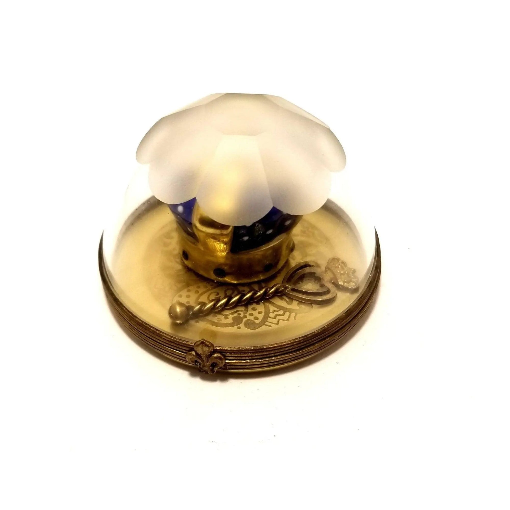 Mardi Gras Crown Staff Limoges Box Porcelain Limoges london Rochard Limoges Box travel hat French Trinket Box
