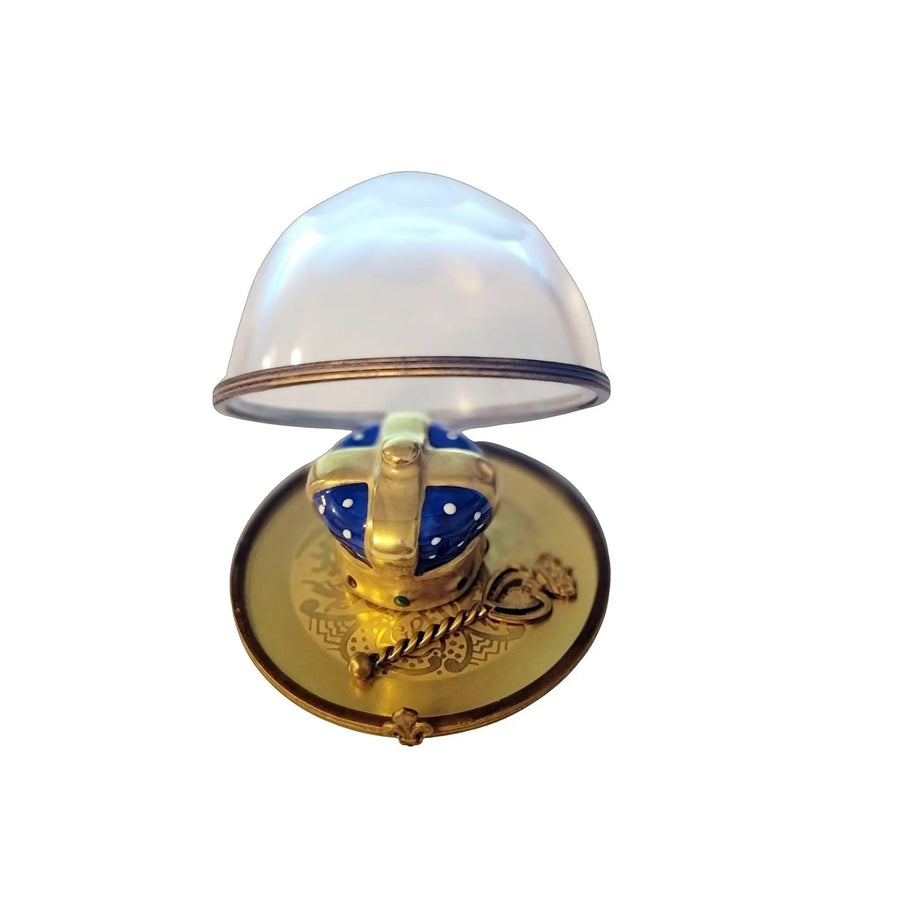 Mardi Gras Crown Staff Limoges Box Porcelain Limoges london Rochard Limoges Box travel hat French Trinket Box