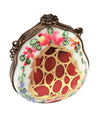 Maroon Gold Floral Limoges Box Porcelain Limoges purse trinket box limoges French Trinket Box