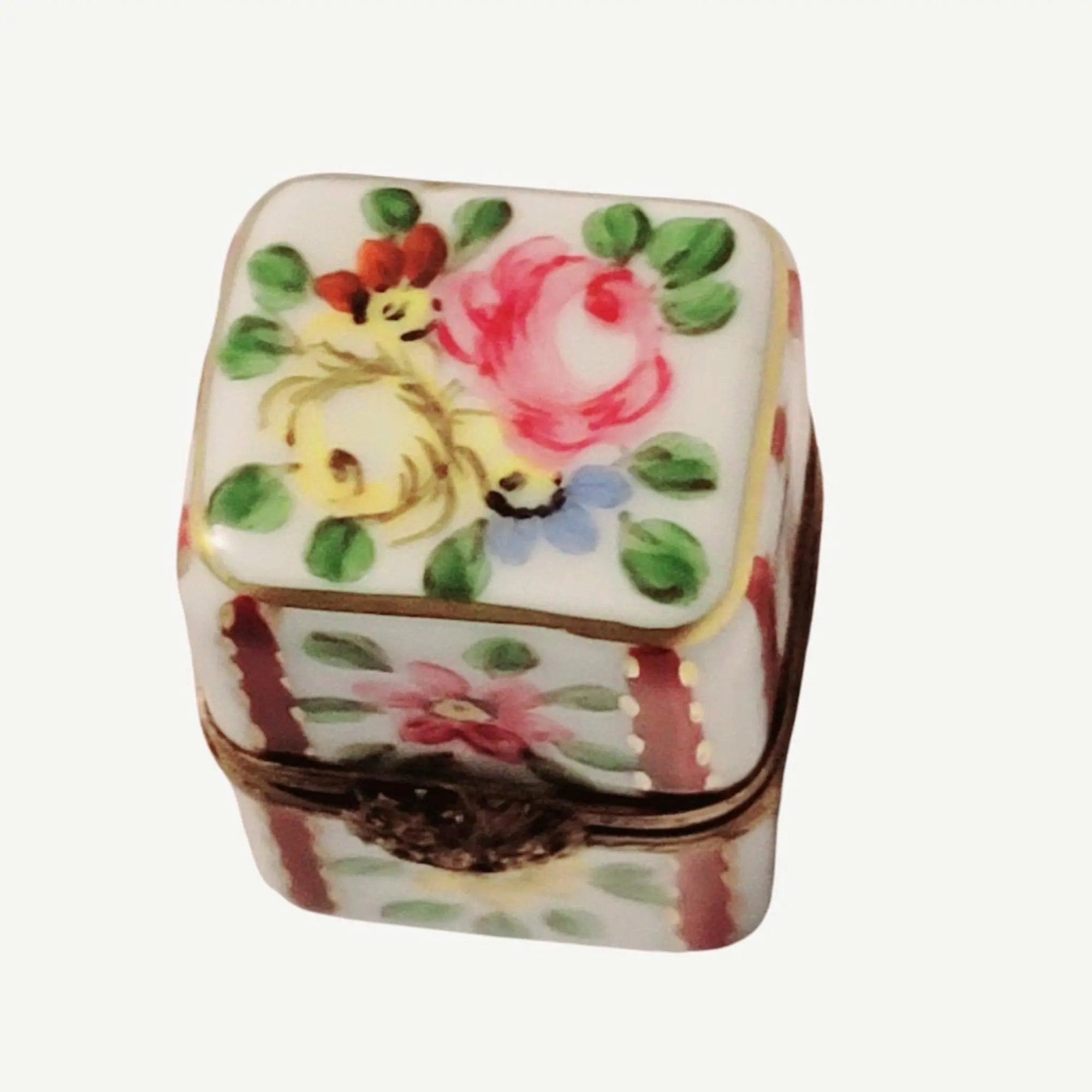 Maroon Perfume Box Delight Porcelain Limoges Perfume French Trinket Box