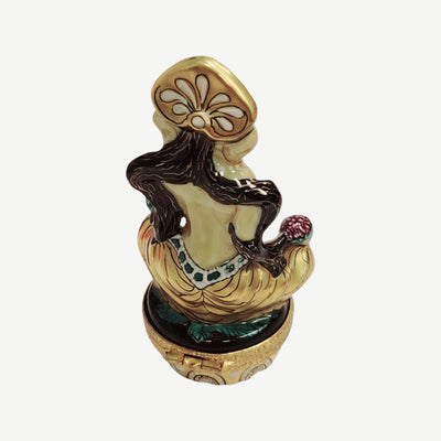 Mediating Egyptian Limoges Box Porcelain Figurine-travel spiritual religion-CH8C258