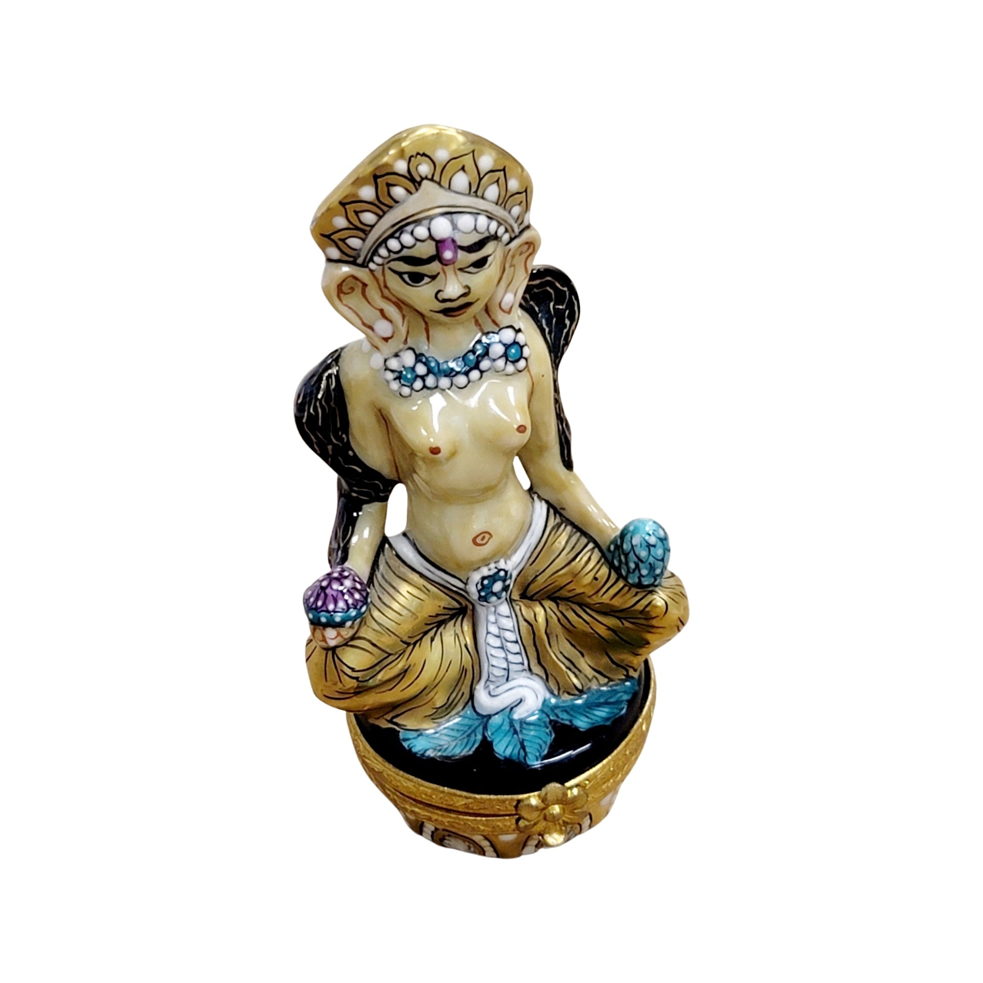 Elegant Egyptian Porcelain Figurine Porcelain Limoges travel spiritual religion French Trinket Box