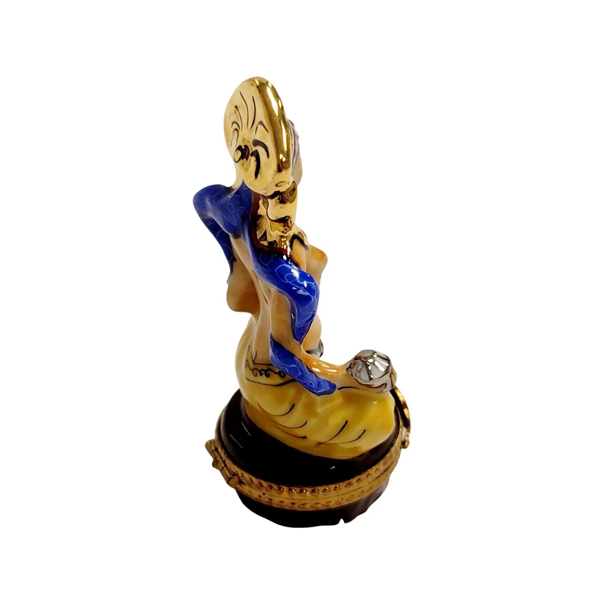 Meditating Egyptian Porcelain Figurine Porcelain Limoges travel spiritual religion French Trinket Box