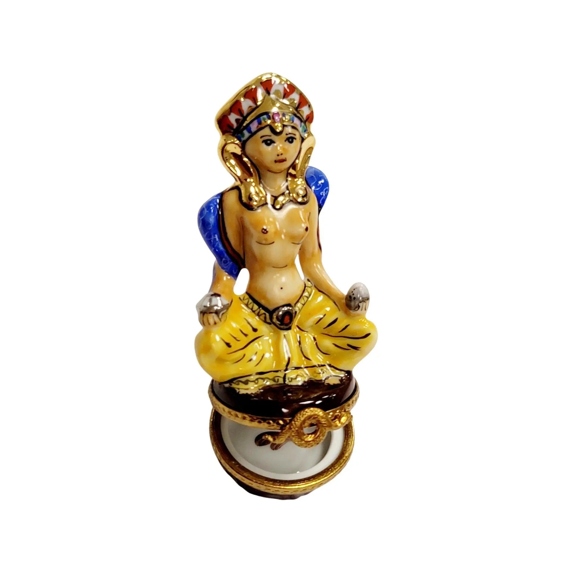 Meditating Egyptian Porcelain Figurine Porcelain Limoges travel spiritual religion French Trinket Box