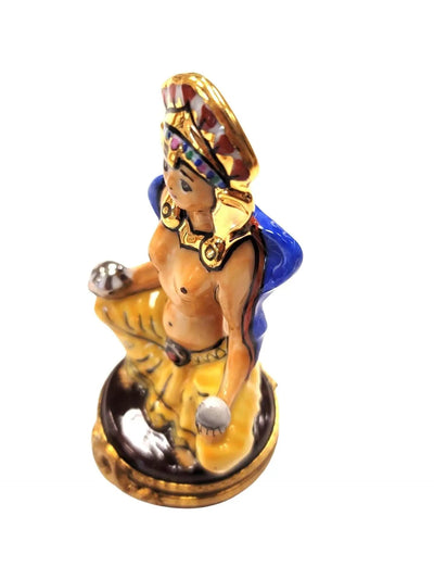 Meditating Egyptian Porcelain Figurine Porcelain Limoges travel spiritual religion French Trinket Box