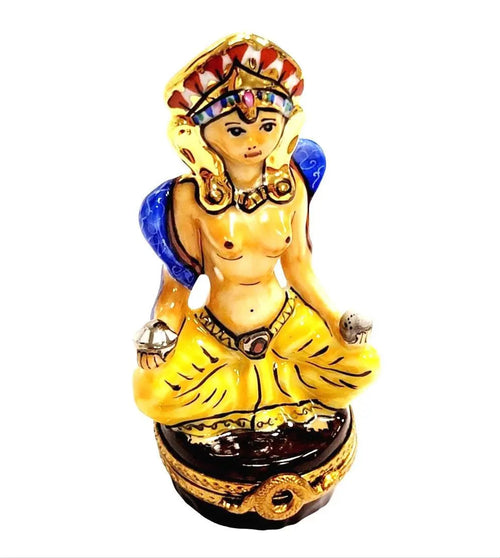 Meditating Egyptian Porcelain Figurine Porcelain Limoges travel spiritual religion French Trinket Box