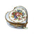 Medium Heart: Flowers Decal Porcelain Limoges Decal French Trinket Box