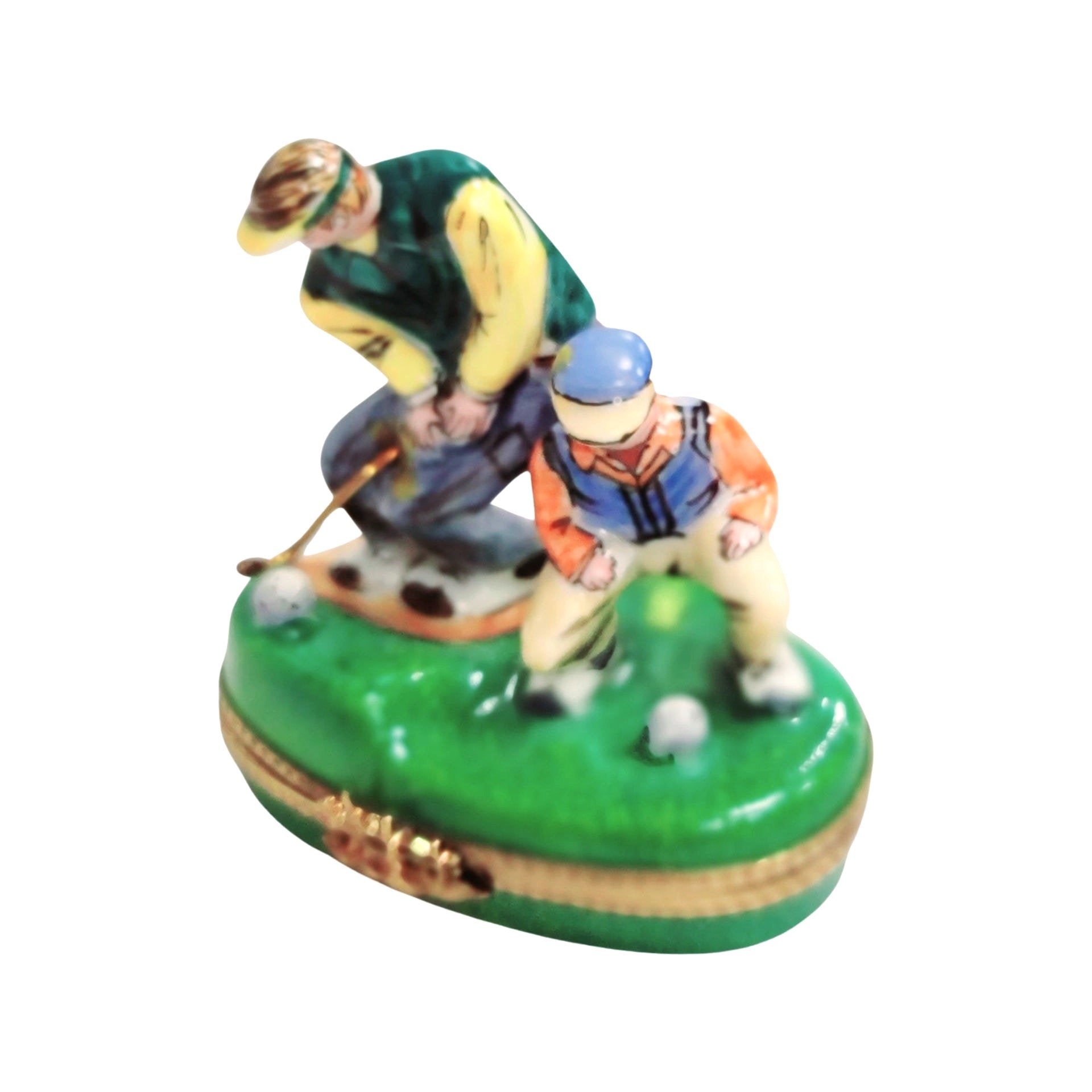 Men Golfing Limoges Box Figurine Porcelain Limoges sports golf limoges box French Trinket Box