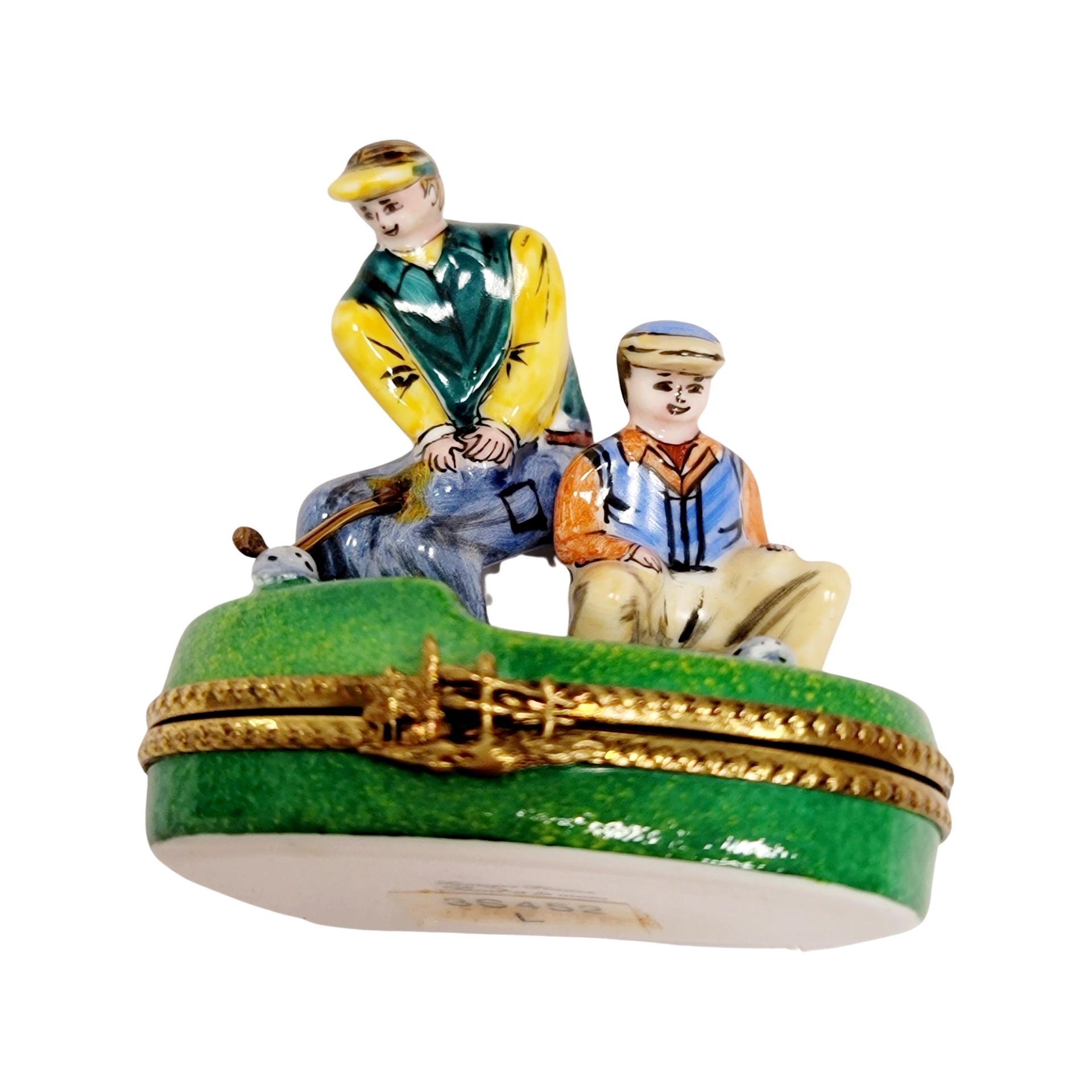Men Golfing Limoges Box Figurine Porcelain Limoges sports golf limoges box French Trinket Box