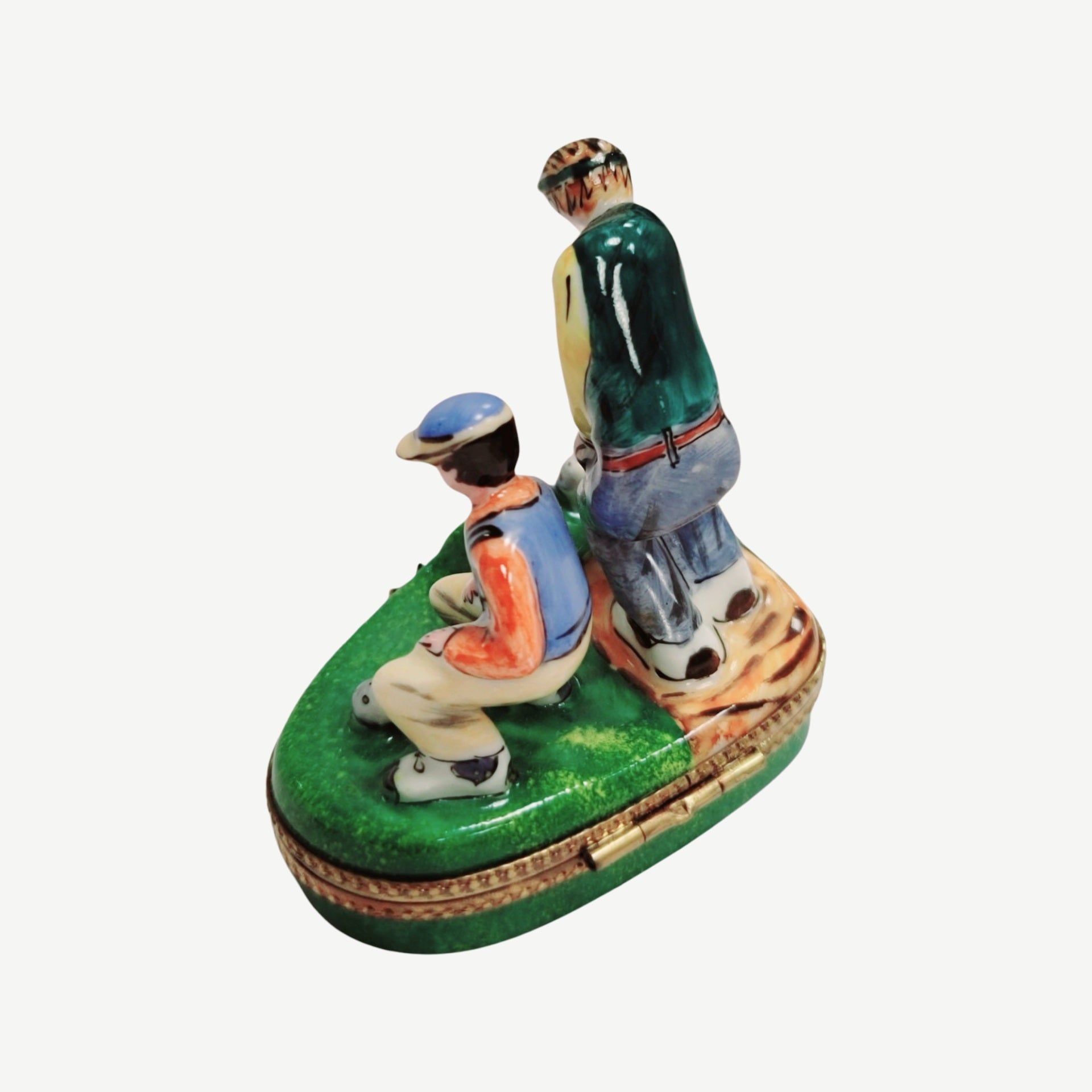 Men Golfing Limoges Box Figurine Porcelain Limoges sports golf limoges box French Trinket Box