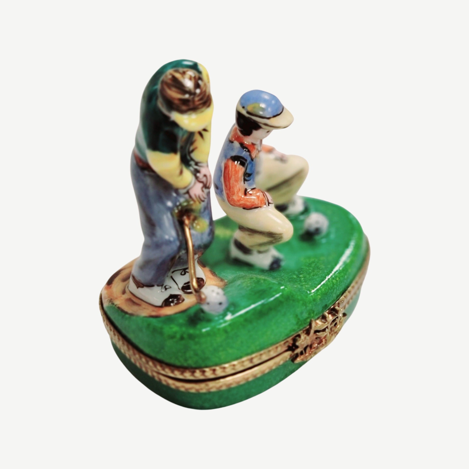 Men Golfing Limoges Box Figurine Porcelain Limoges sports golf limoges box French Trinket Box