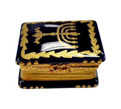 Menorah Book Limoges Box Porcelain Limoges religion Limoges Box jewish French Trinket Box
