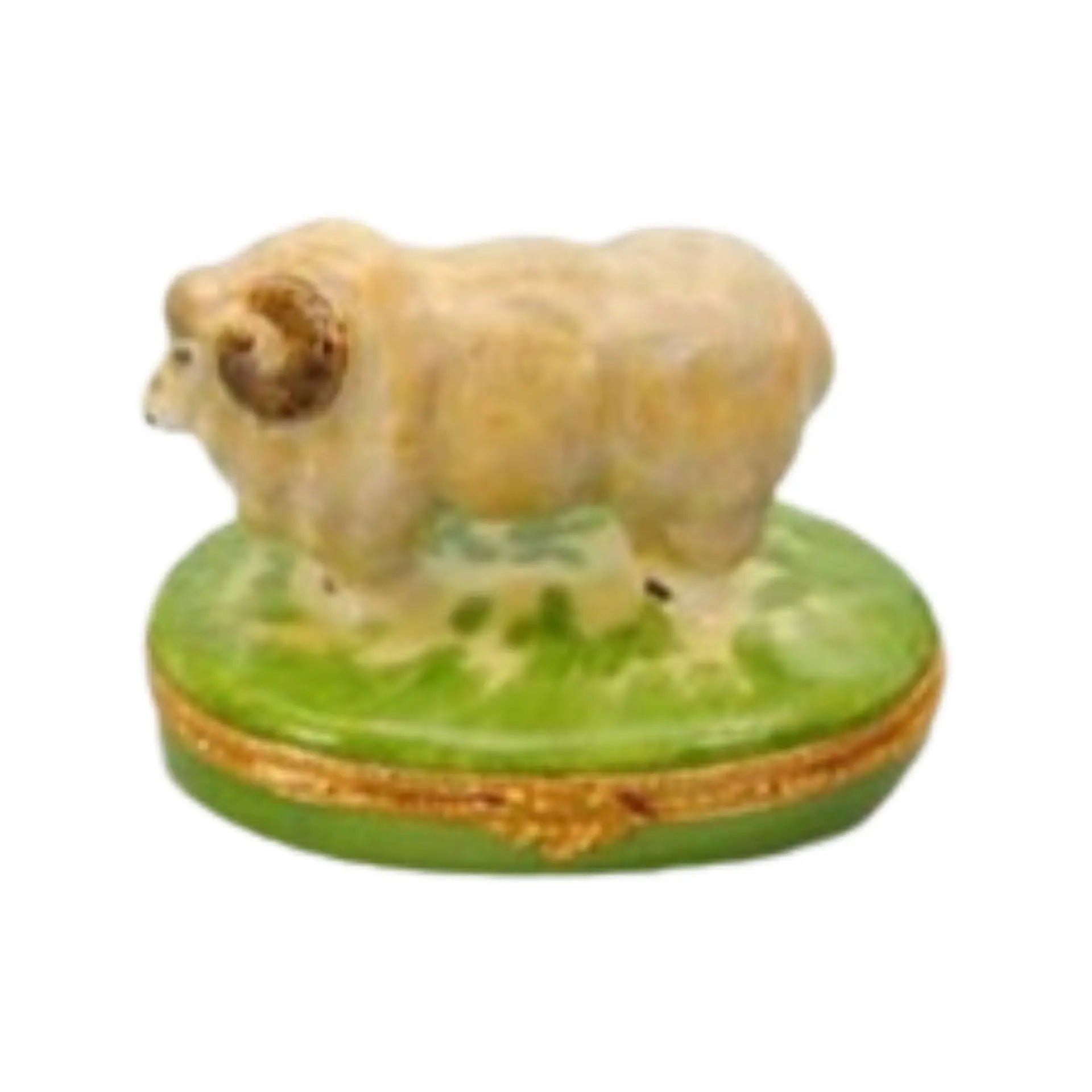 Merino Sheep Porcelain Limoges wild animals French Trinket Box