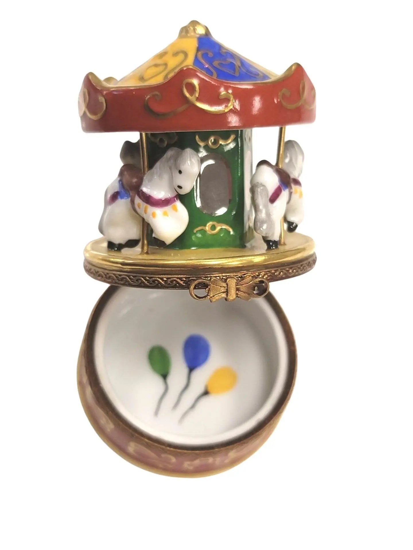 Merry Go Round Carousel Carnival Porcelain Limoges Carnival French Trinket Box