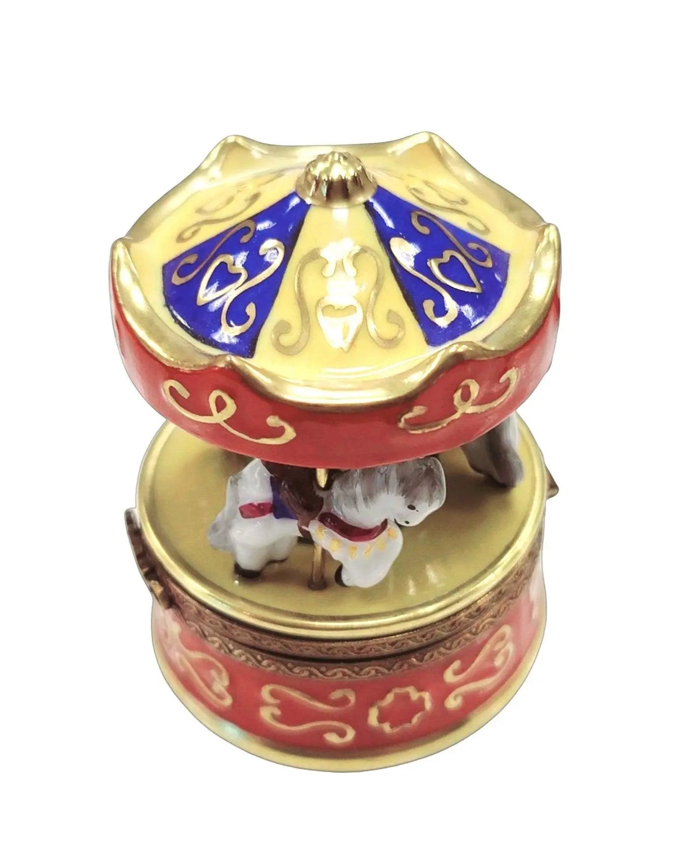 Merry Go Round Carousel Carnival Porcelain Limoges Carnival French Trinket Box
