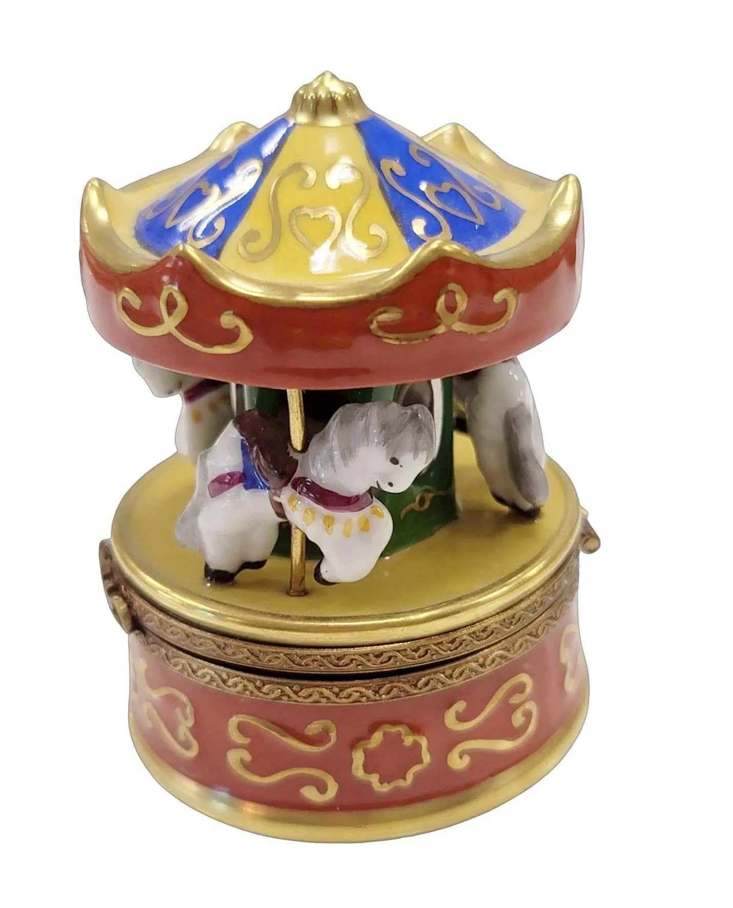 Merry Go Round Carousel Carnival Porcelain Limoges Carnival French Trinket Box