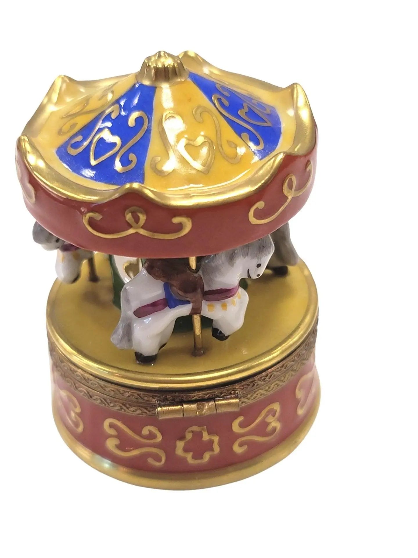 Merry Go Round Carousel Carnival Porcelain Limoges Carnival French Trinket Box