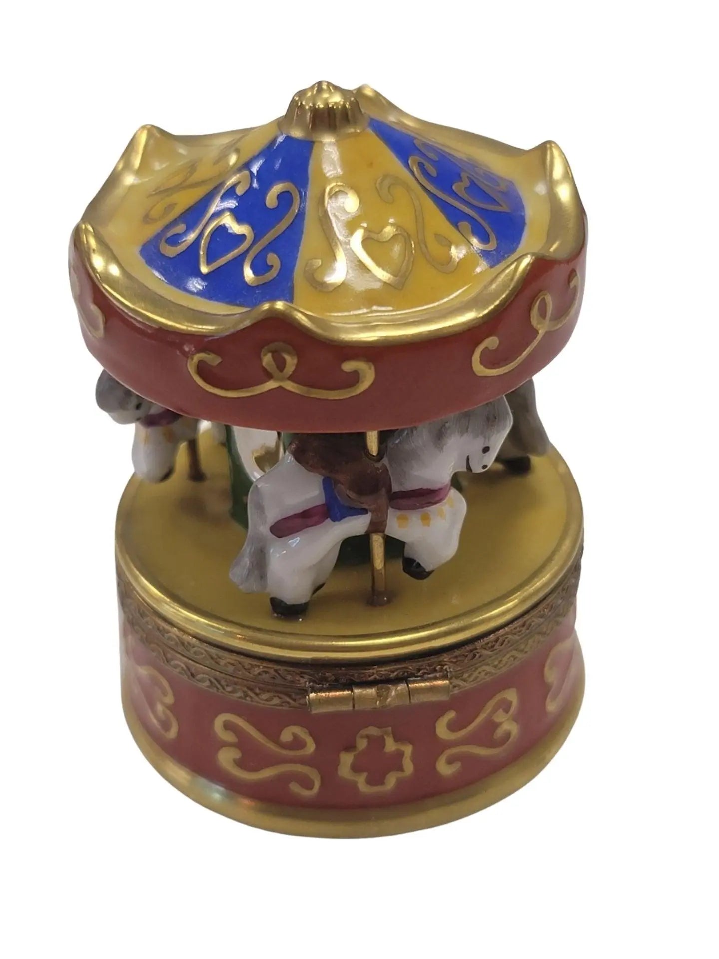 Merry Go Round Carousel Carnival Porcelain Limoges Carnival French Trinket Box