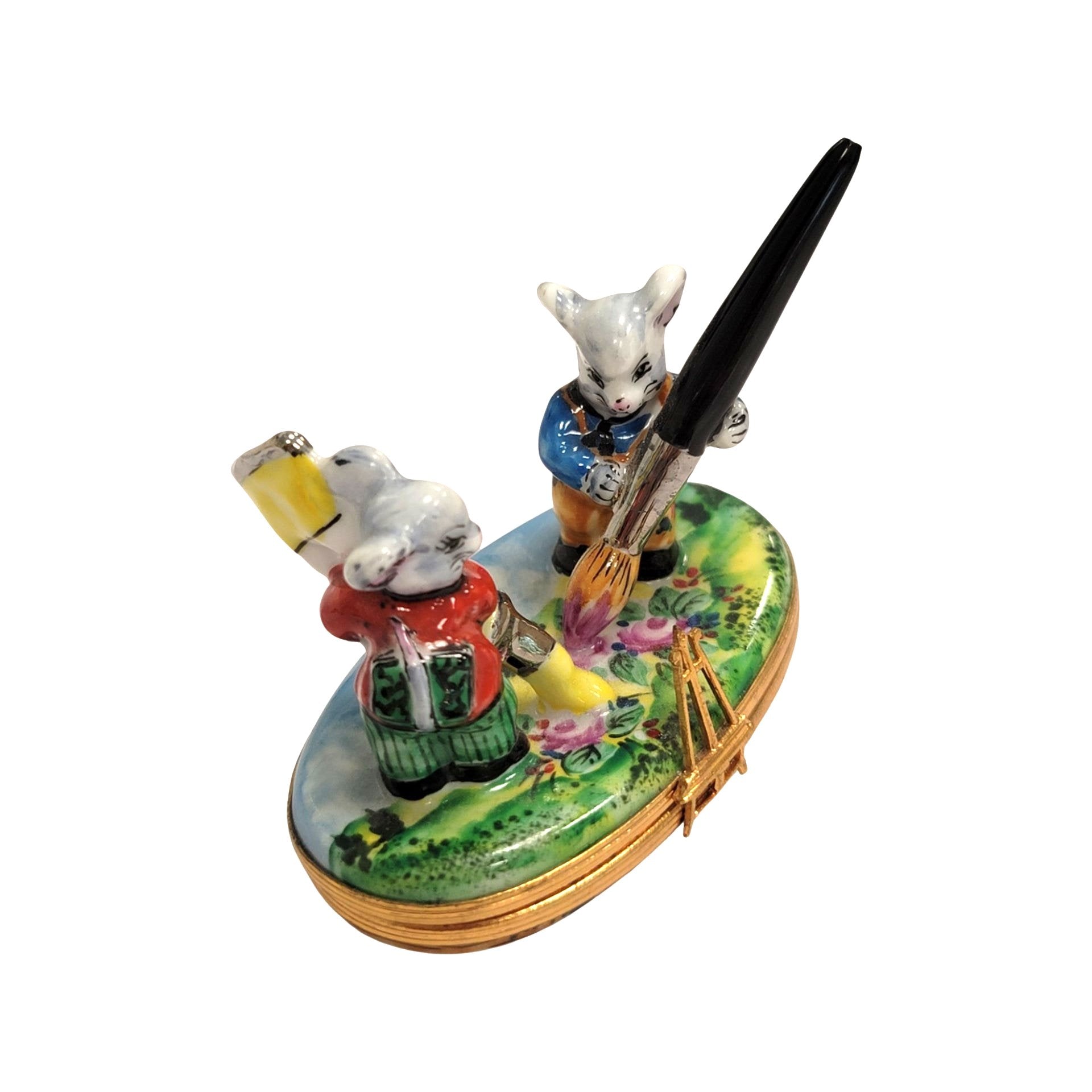 Mice Artists Porcelain Limoges Box Porcelain Limoges garden LIMOGES BOXES mice house rabbit love valentine French Trinket Box