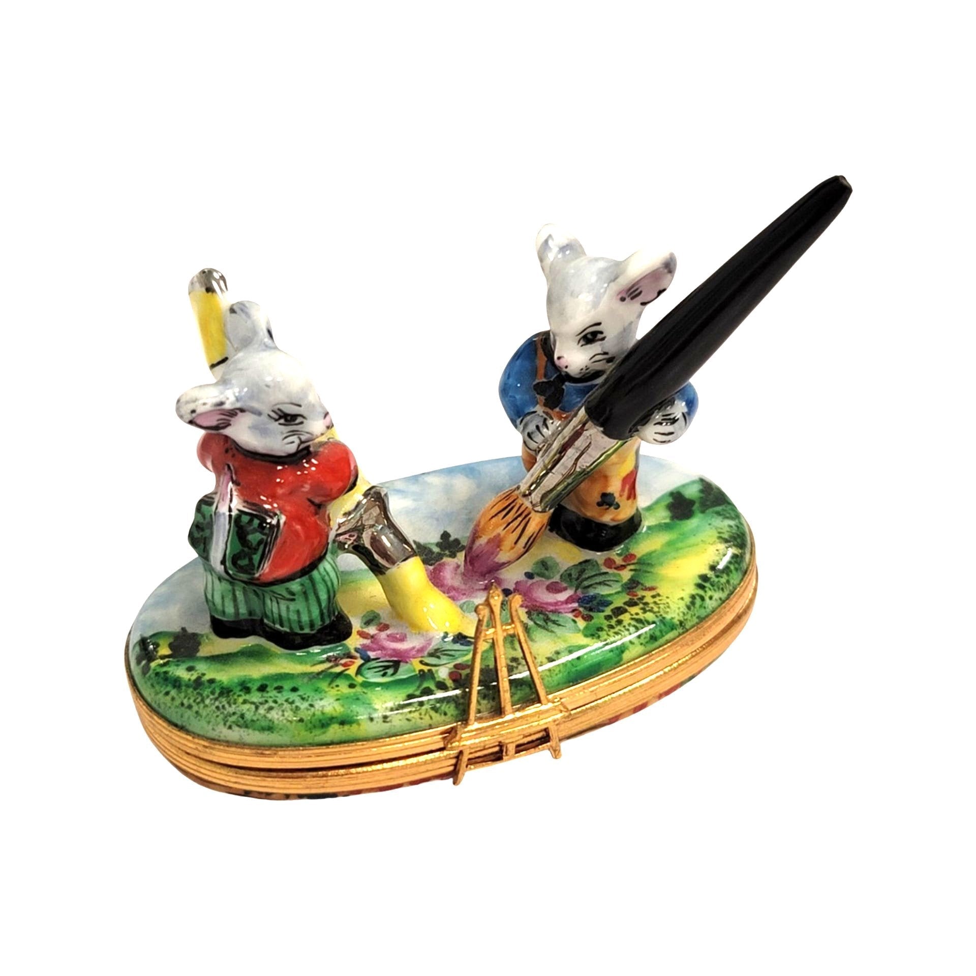 Mice Artists Porcelain Limoges Box Porcelain Limoges garden LIMOGES BOXES mice house rabbit love valentine French Trinket Box