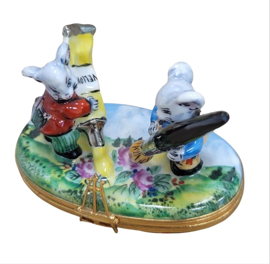 Mice Artists Porcelain Limoges Box Porcelain Limoges garden LIMOGES BOXES mice house rabbit love valentine French Trinket Box