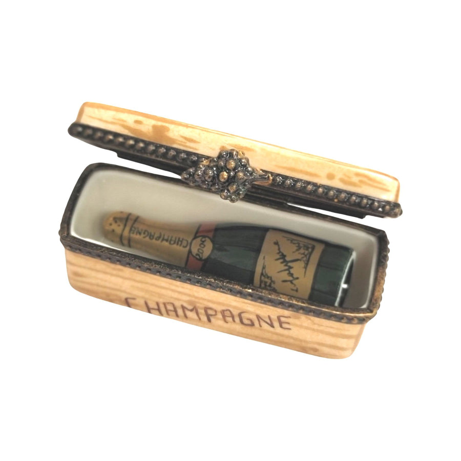 Millennium Champagne Limoges Box Porcelain Limoges wine French Trinket Box