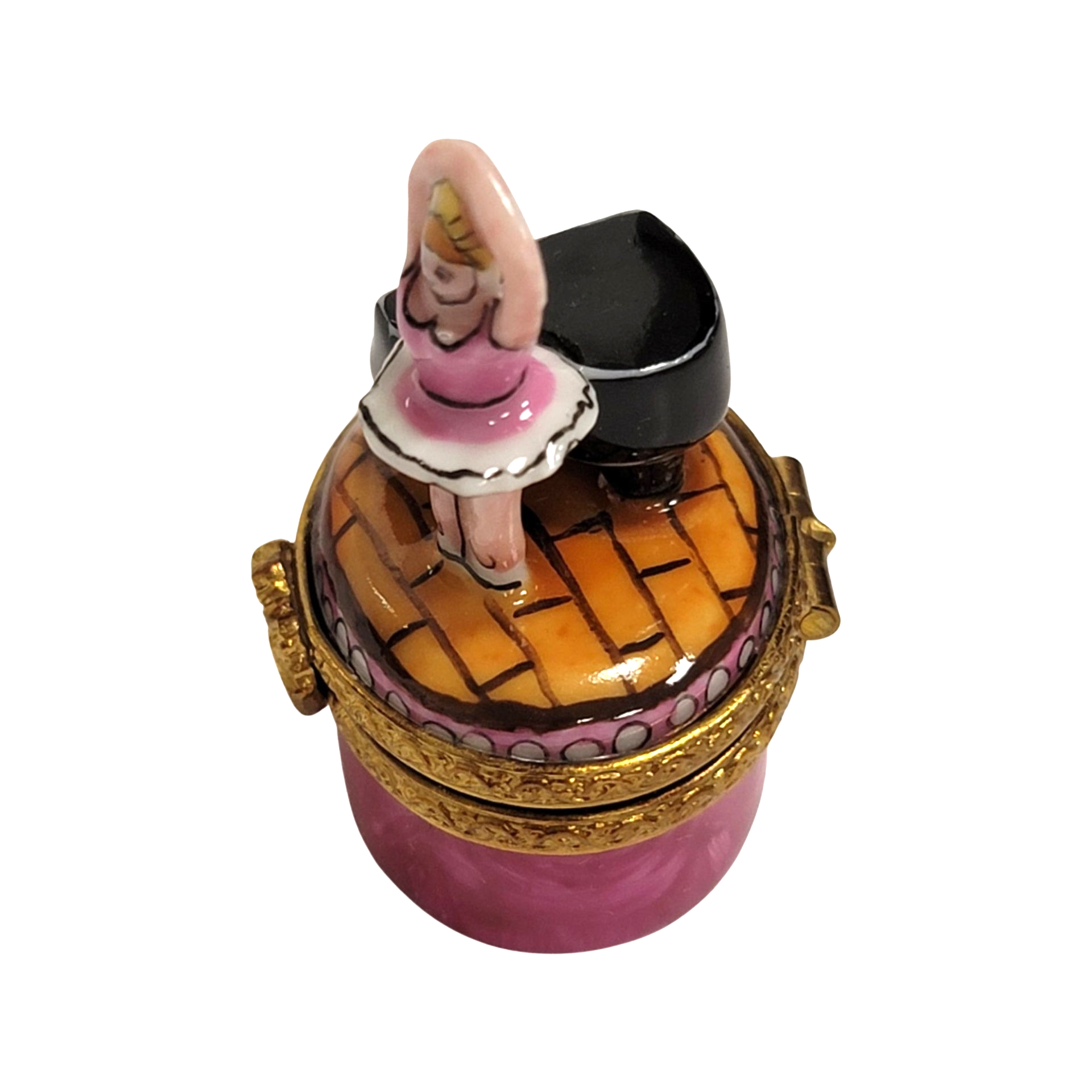 Mini Ballerina Piano Charm Porcelain Limoges art dance French Trinket Box