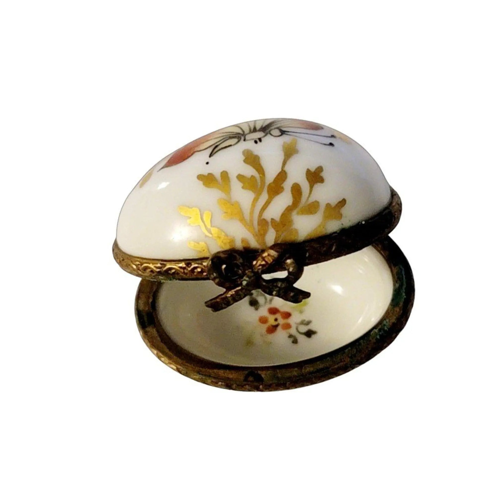 Mini Butterfly Porcelain Egg Porcelain Limoges Egg Butterfly French Trinket Box
