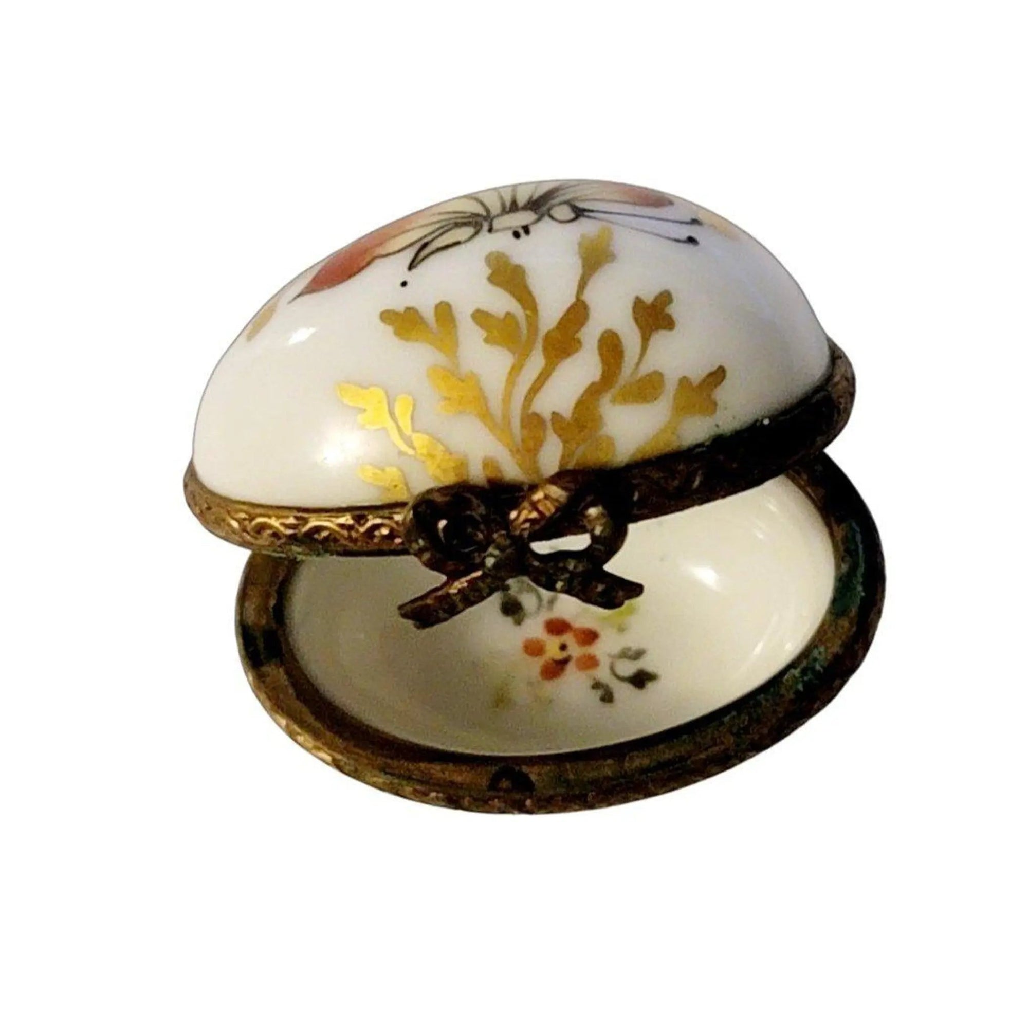 Mini Butterfly Porcelain Egg Porcelain Limoges Egg Butterfly French Trinket Box