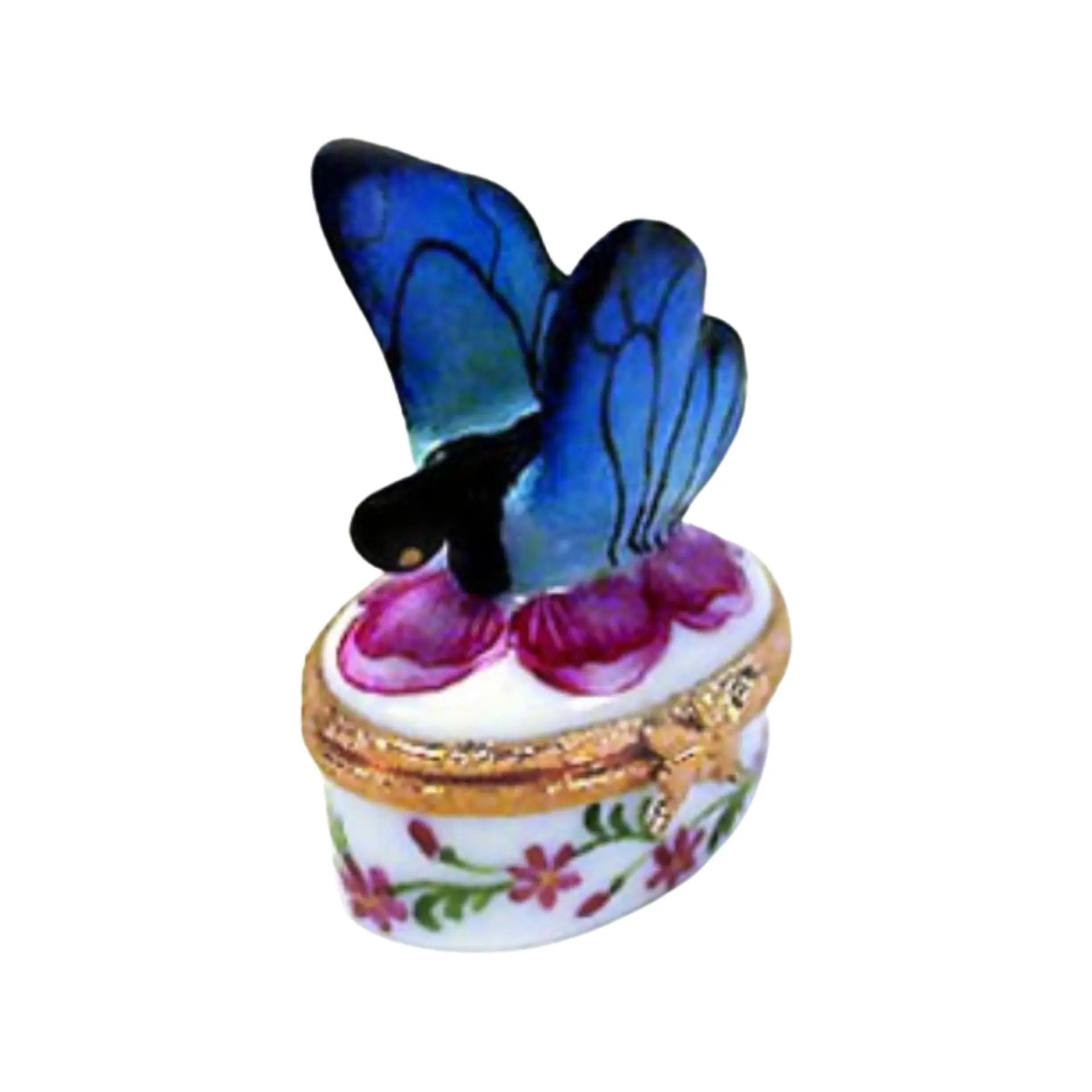 Mini Butterfly Porcelain Limoges Butterfly French Trinket Box