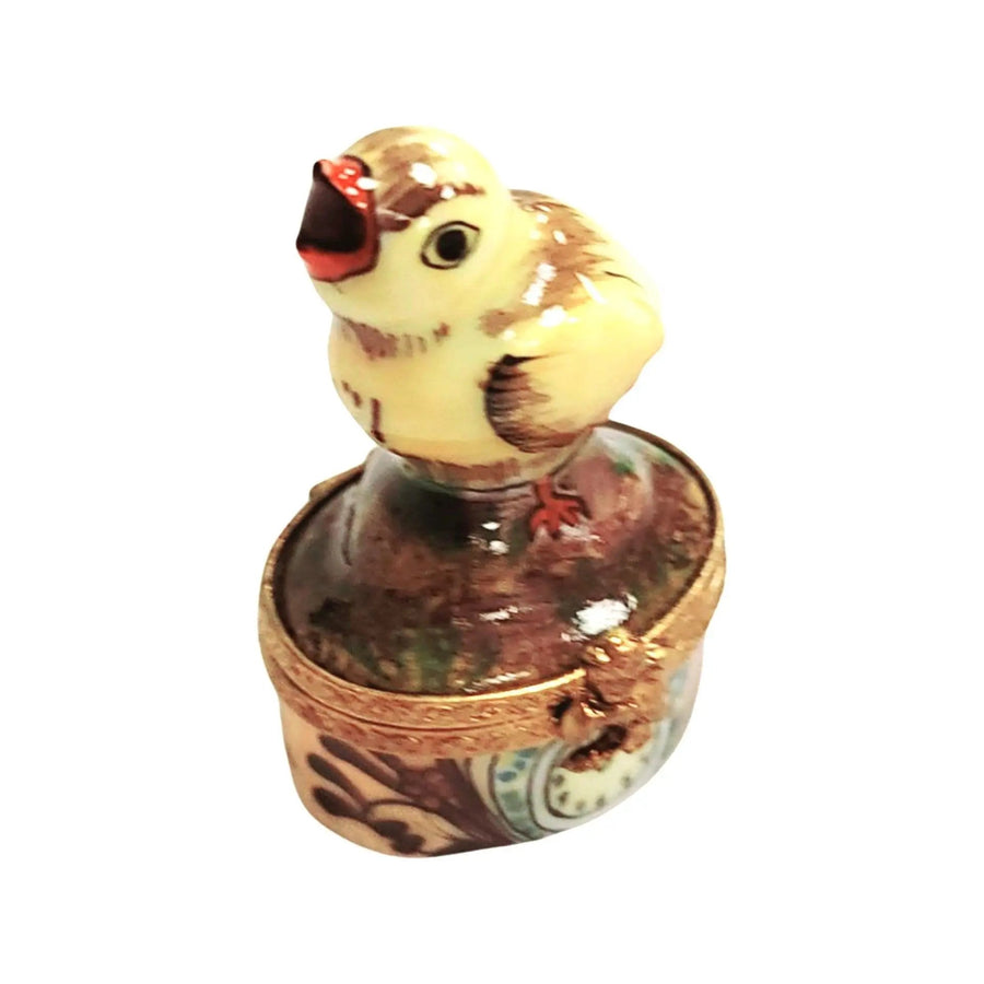 Mini Chick Limoges Box Treasure Porcelain Limoges farm birds LIMOGES BOXES French Trinket Box