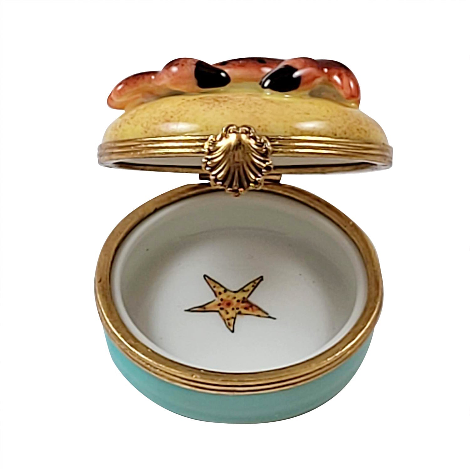Mini Crab on Beach Porcelain Limoges Ocean beach Fish LIMOGES BOXES French Trinket Box