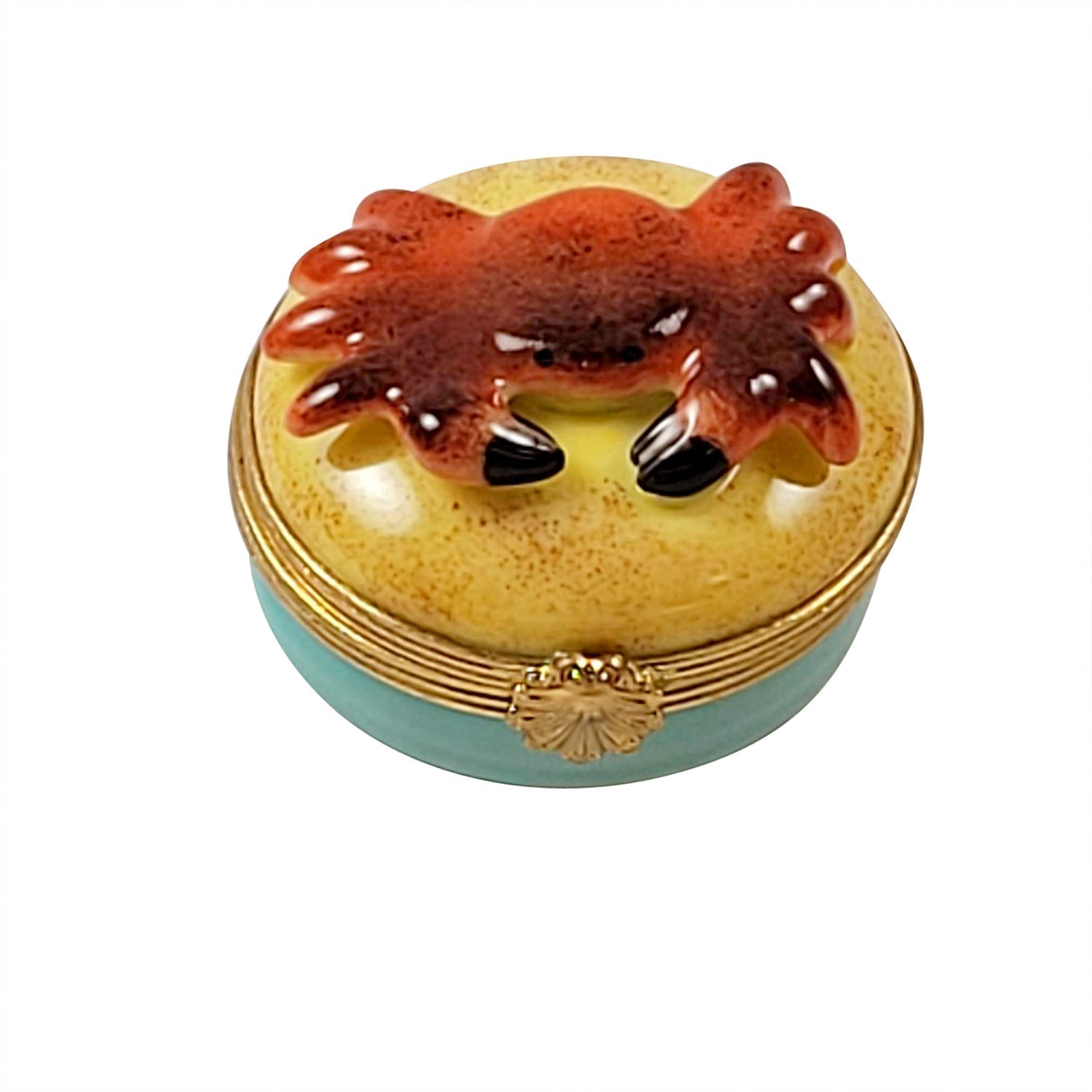 Mini Crab on Beach Porcelain Limoges Ocean beach Fish LIMOGES BOXES French Trinket Box
