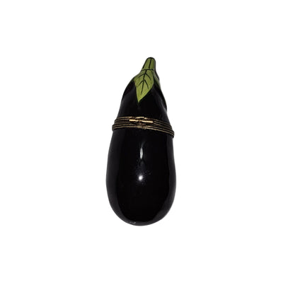 Elegant Handcrafted Eggplant Limoges Box Porcelain Limoges Fruit veggies French Trinket Box