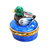 Mini Greenhead Duck Figurine Porcelain Limoges bird limoges boxes French Trinket Box