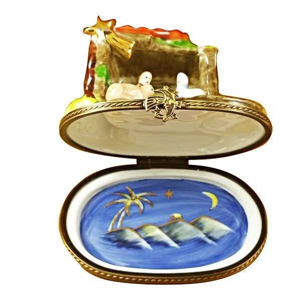 Mini Manger Scene limoges box Porcelain Limoges nativity French Trinket Box