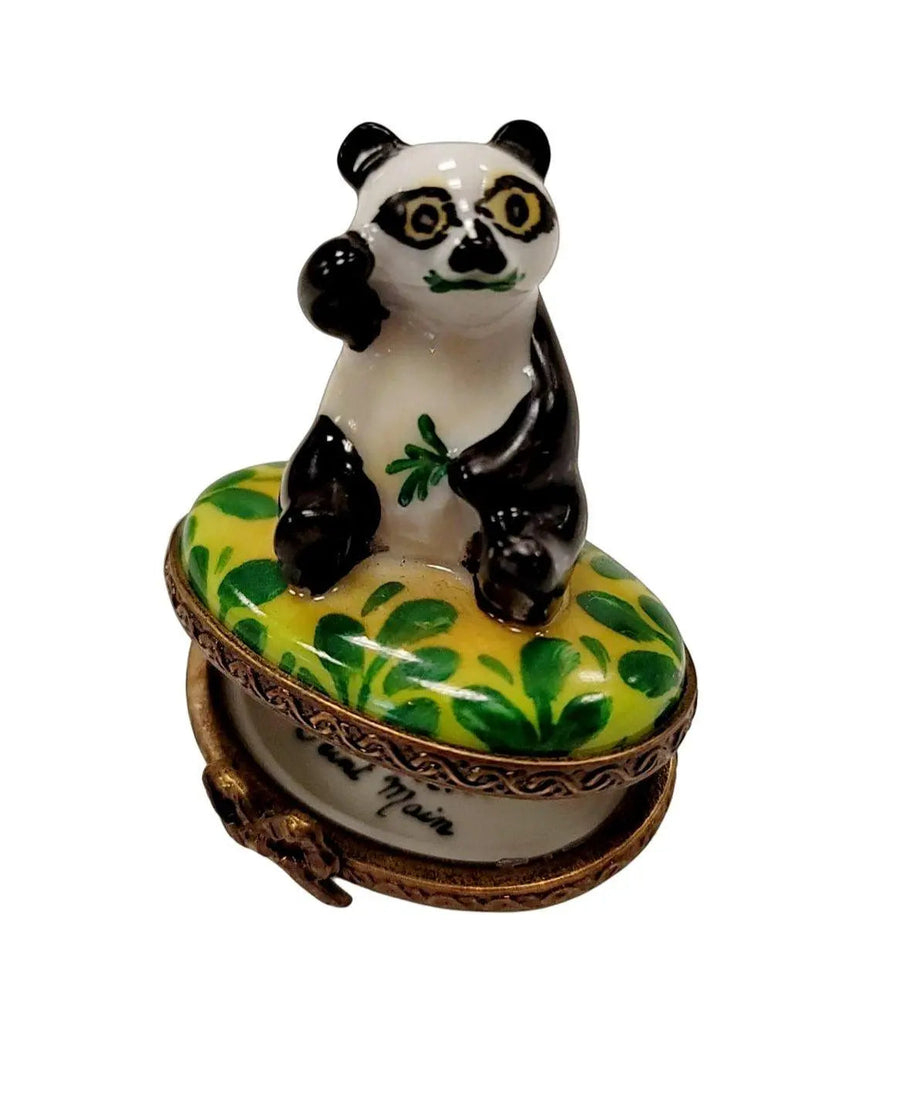 Mini Panda Bear Limoges Box Porcelain Limoges bear French Trinket Box