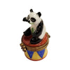 Mini Panda Circus Drum Porcelain Limoges French Trinket Box