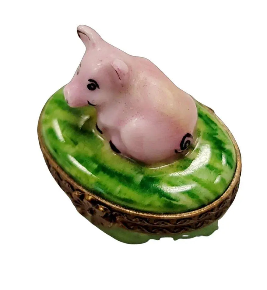 Mini Pig Limoges Box Treasure Porcelain Limoges farm LIMOGES BOXES French Trinket Box