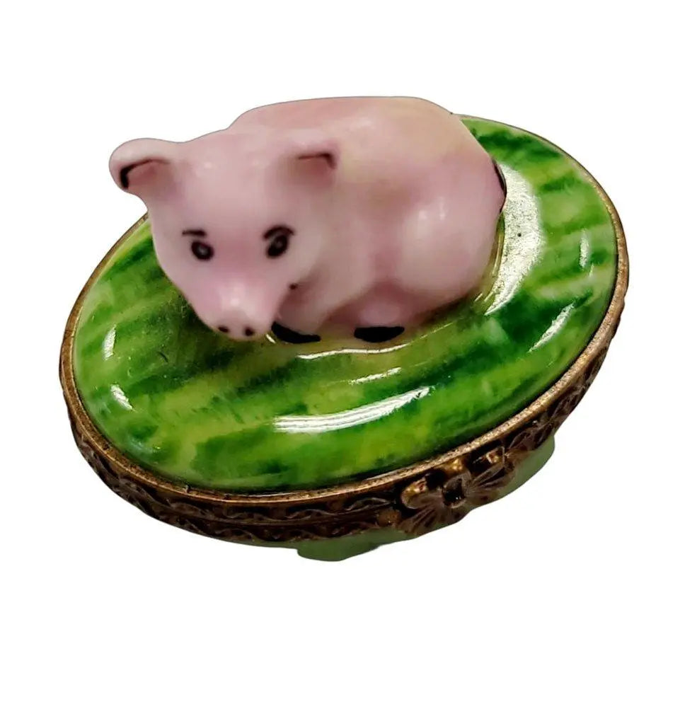 Mini Pig Limoges Box Treasure Porcelain Limoges farm LIMOGES BOXES French Trinket Box