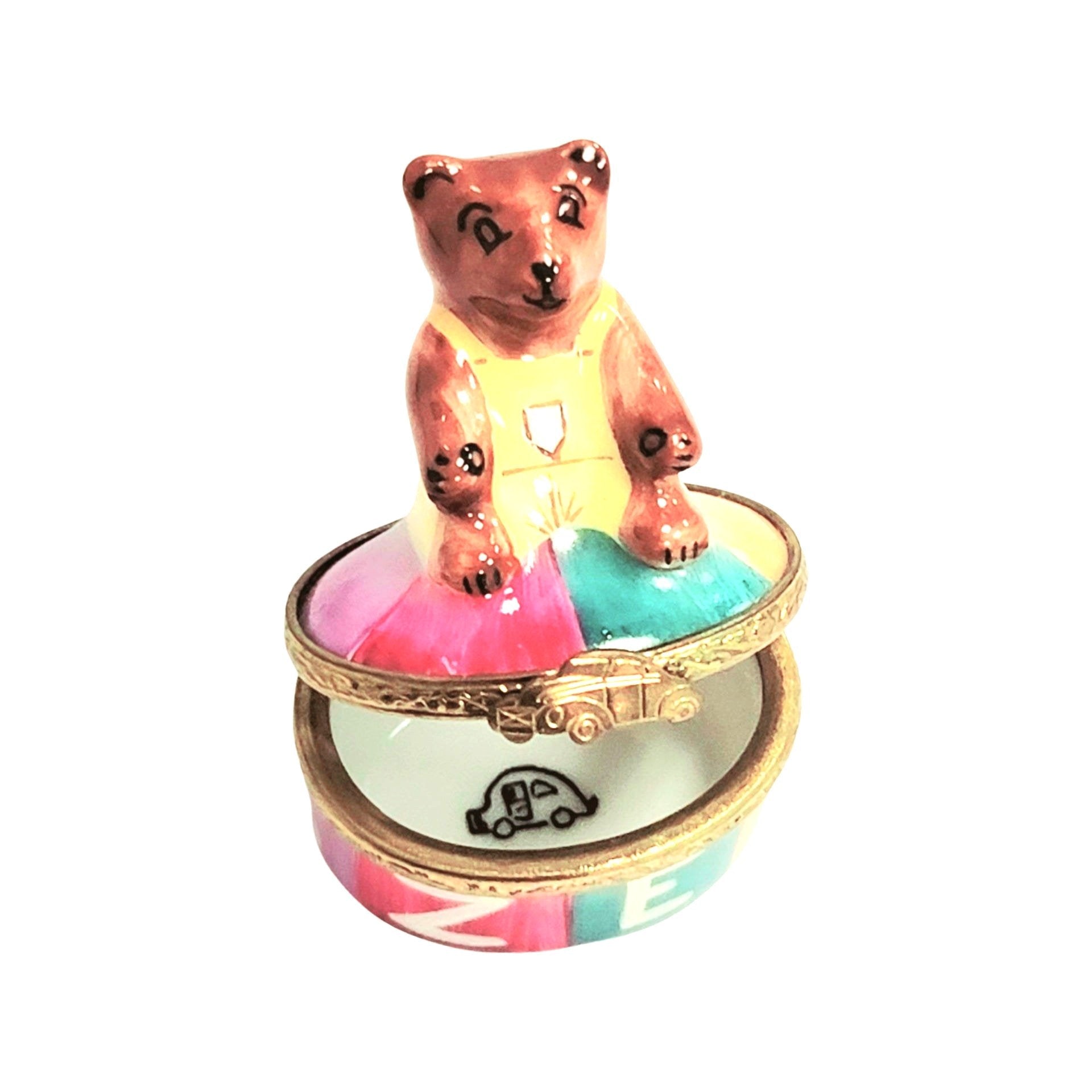 Mini Teddy Bear Treasure Porcelain Limoges Teddy French Trinket Box