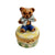 Mini Teddy Bear Treasure Box Porcelain Limoges Teddy French Trinket Box