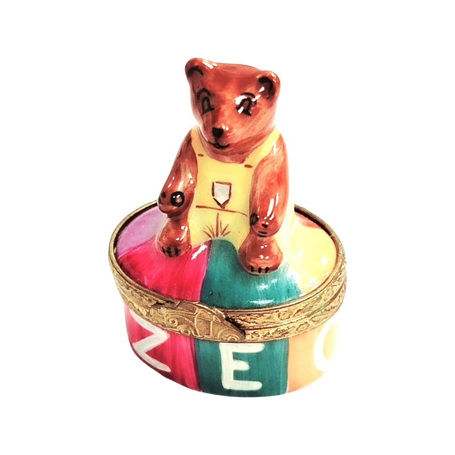 Mini Teddy Bear Treasure Porcelain Limoges Teddy French Trinket Box