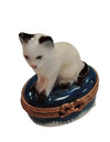 Mini White Siamese Cat Limoges Box Porcelain Figurine-Cat-CH2P208