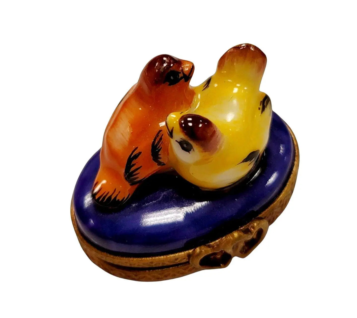 Miniature Charming Birds Box Porcelain Limoges birds LIMOGES BOXES French Trinket Box