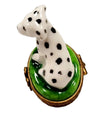 Miniature Dalmatian Dog Figurine Porcelain Limoges Dog LIMOGES BOXES French Trinket Box