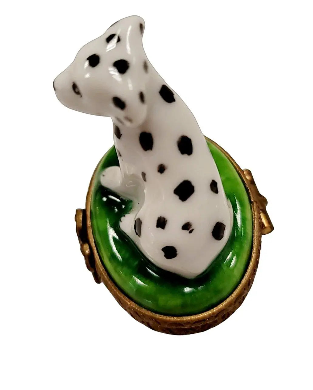 Miniature Dalmatian Dog Figurine Porcelain Limoges Dog LIMOGES BOXES French Trinket Box
