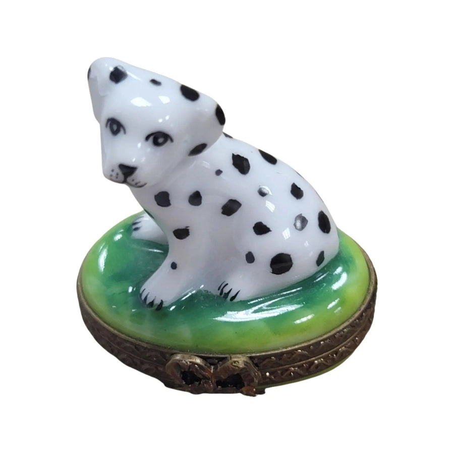 Miniature Dalmatian Dog Figurine Porcelain Limoges Dog LIMOGES BOXES French Trinket Box