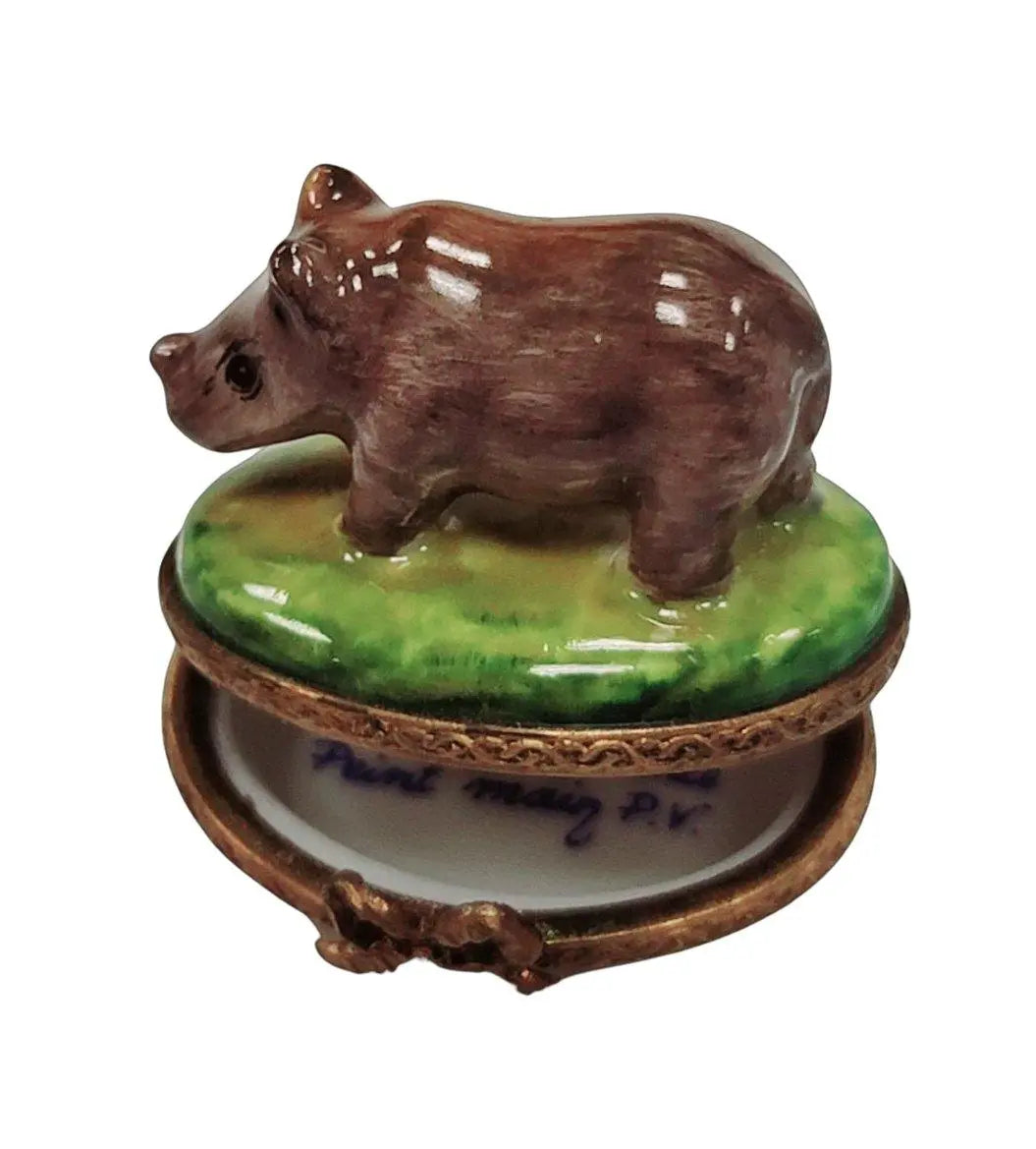 Miniature Limoges Rhino Figurine Porcelain Limoges Wild LIMOGES BOXES French Trinket Box