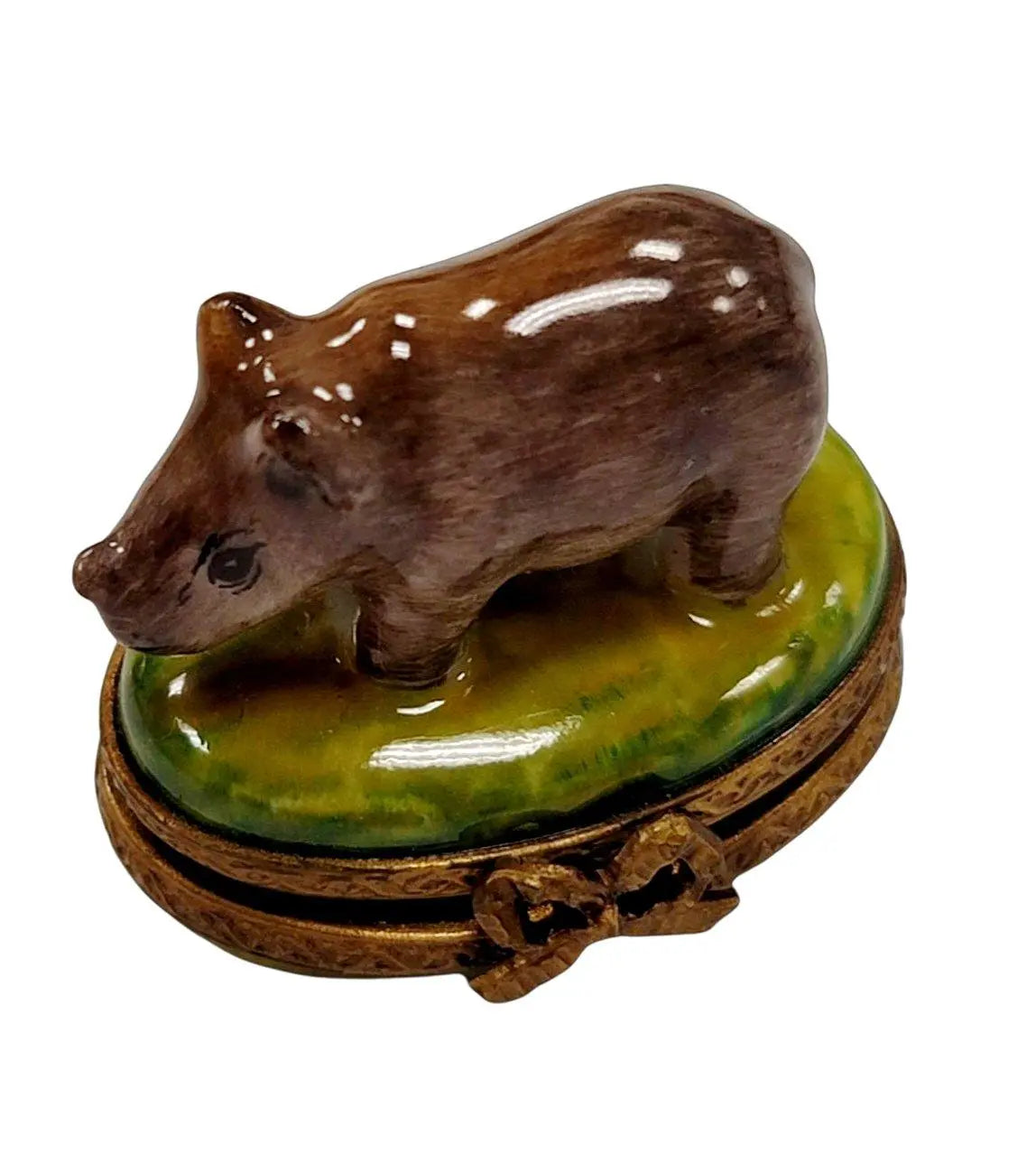 Miniature Limoges Rhino Figurine Porcelain Limoges Wild LIMOGES BOXES French Trinket Box